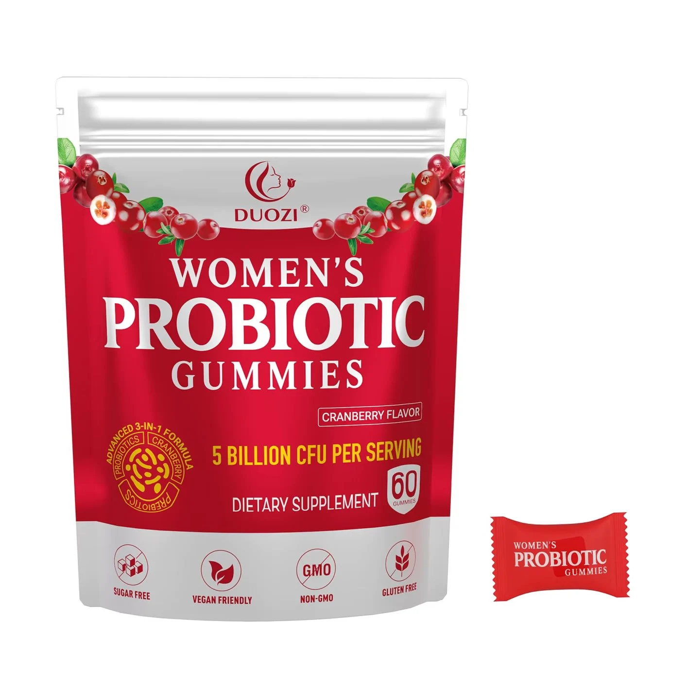 Douzi Women Probiotic Gummies with Cranberry